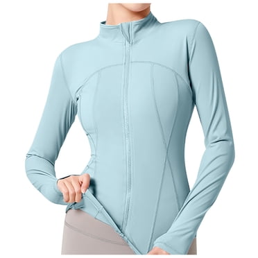 Women'S Slim Fit Full Zip Athletic Running Sports Workout Jacket With Pockets Women'S Casual Jackets S