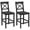 Black, variant on HOMCOM Counter Height Bar Stools Set of 2 with Back and Footrest White