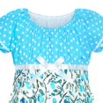 thumbnail image 4 of Robe Fille à Pois Bleus Classique Vintage Robe d'Été de Vacances 6 Ans, 4 of 6