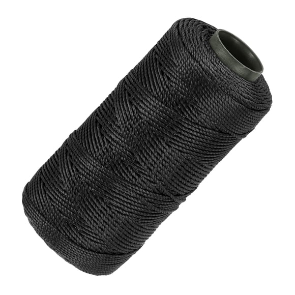 Uxcell Nylon String 3 Strands Twisted Mason Line 1.5mm x 218 Yards, Black