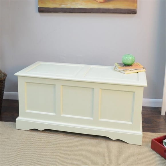 Pemberly Row Coffre-Couverture Contemporain en Fini Blanc Antique