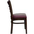 thumbnail image 2 of HERCULES Series Ladder Back Walnut Wood Restaurant Chair - Burgundy Vinyl Seat, 2 of 6