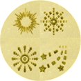 thumbnail image 1 of Ahgly Company Tapis d'Intérieur Lavable en Machine Carré Jaune Transitionnel, 3 Pieds Carré, 1 of 7