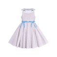thumbnail image 1 of Robe Fille à Pois Brodée Arc-en-Ciel Vintage Col Rond Coton 4 Ans, 1 of 6