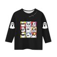 thumbnail image 4 of MKOSPLRT T-Shirts d'Halloween pour Enfants Filles Garçons Manches 3/4 Hauts Col Rond T-Shirts Graphiques Amusants Décontractés Amples T-Shirts de Sortie T-Shirts de Rentrée, 4 of 4