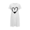 thumbnail image 5 of Amzcrzy Pyjamas pour Femmes Mode Imprimé Cœur Robe Valentines Day Décontractée Confortable Manches Courtes Chemises de Nuit pour Femmes Cadeaux Valentines Day, 5 of 5