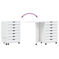 thumbnail image 5 of vidaXL Armoire Roulante avec Bureau Blanc Mousse Bois Massif Pin, 5 of 5