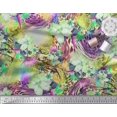 thumbnail image 3 of Soimoi Modal Satin Fabric Animal Skin & Tropical Flower Print Fabric by The Yard 42 Inch Wide, 3 of 3