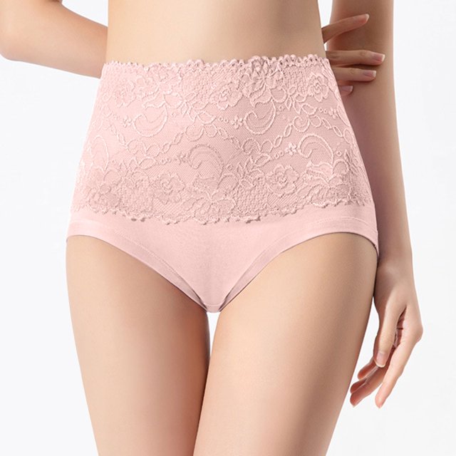 XZNGL Womens Underwear High Waisted Breathable Lace Trimmed Solid High Waisted Triangular Underwear for Women High Waist Underwear Women Underwear High Waist Womens High Waisted Underwear