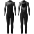 thumbnail image 5 of TSSOE Kids Girls Shiny Rhinestone Skating Jumpsuit Long Sleeve Gymnastic Leotard Ballet Dance Unitard Black 12, 5 of 5