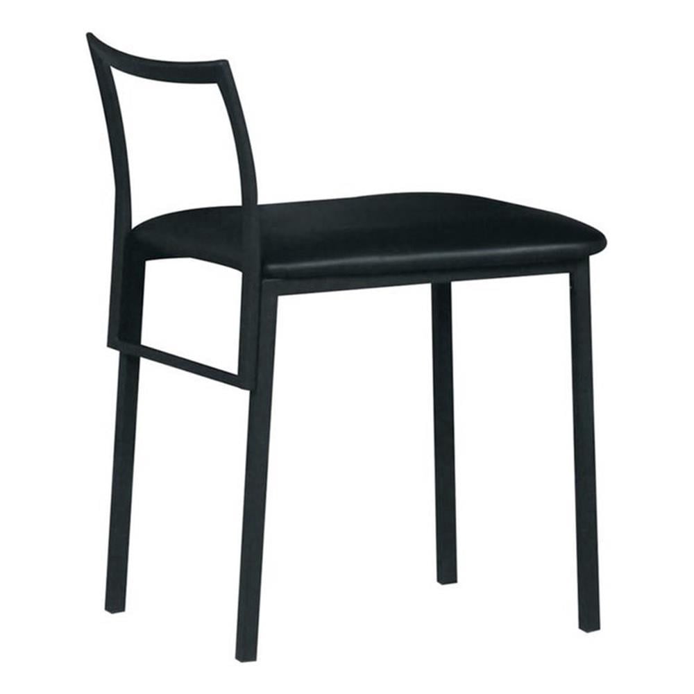 ACME Chaise Sans Accoudoirs en Similicuir Noir