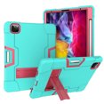 thumbnail image 1 of Mignova for iPad Pro 11 2020 Case,Hybrid Heavy Duty Three Layer Full-Body Shockproof Armor Defender Rugged Protective Case Cover with Stand for Apple iPad Pro 11 Inch Case 2020/2018(Green/Pink), 1 of 7
