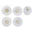 thumbnail image 3 of Lot De 4 Sous-Verres Ronds En Marbre Blanc Avec Incrustations De Flocons De Neige En Laiton (10 X 10 Cm), 3 of 4