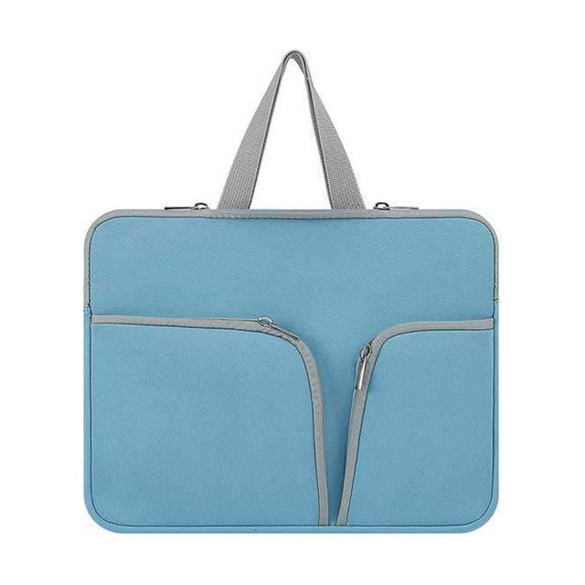 Housse d'Ordinateur Portable Imperméable, Étui d'Ordinateur Portable, Sac Pochette de Transport, Pochette Protectrice Réutilisable, Compartiments, Rangement d'Affaires, Bleu, 11 Pouces
