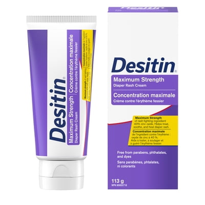 Desitin Maximum Strength Baby Diaper Rash Cream, 40% Zinc Oxide to Help Treat, Heal, and Prevent Diaper Rash, 113 g