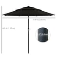 thumbnail image 3 of Outsunny Parasol de Patio 9 Pi à 3 Niveaux, Parasol de Marché Extérieur, Noir, 3 of 10
