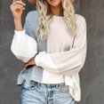 thumbnail image 2 of Pisexur Chandails pour Femmes Tendance Manches Longues Col Rond Chandails Décontractés Patchwork Colorblock Chandails d'Automne Blouse Hauts Pull Ample Surdimensionné Chandails pour Femmes, 2 of 3