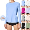 thumbnail image 1 of Meichang Chandail de Protection Solaire UPF 50+ pour Femmes, Léger, à Manches Longues, Coupe Évasée, Chandail de Protection Solaire, Maillot Dermoprotecteur, Chandail de Soleil avec Poche, Randonnée, Plein Air, 1 of 10