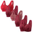 thumbnail image 1 of Plebaso Everyday Bras Pack of 5 for Women Front Closure Button Bras No Underwire Full Coverage Bralettes, 1 of 3