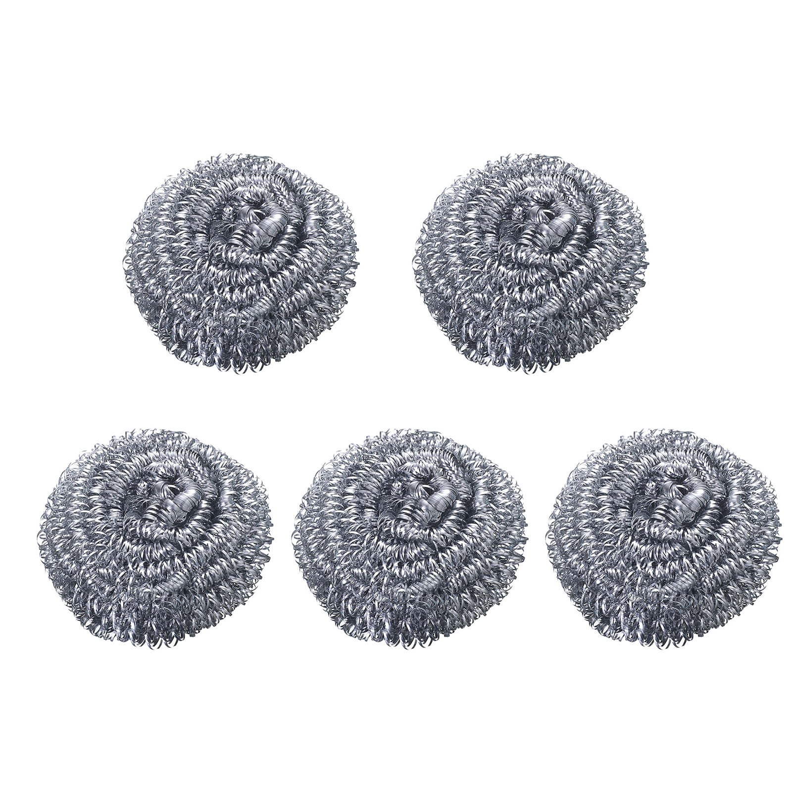 5 Pcs Stainless Steel Scourers Stainless Steel Sponges 2.36 inch Cleaning Ball Pot Scrubbers Odor & Rust Proof Metal Scouring Pads Scouring Pads Ball for Cast Iron, Pans, Grill, Sink Cleaning