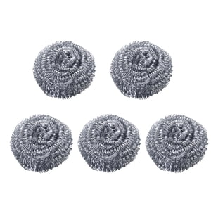 5 Pcs Scoureurs en acier inoxydable Éponges en acier inox 2.36 inch Nettoyage de pot de boules Odor scrubbers & Plaques de Scouring en métal pour fonte, poêles, gril, nettoyage d'évier