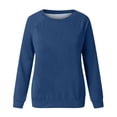 thumbnail image 2 of Hauts à Manches Longues pour Femmes Mode Femmes Décontracté Manches Longues Col Rond Uni Chandail pour Dames Hauts Blouse Blouses à Manches Longues pour Femmes Hauts à Manches Longues Hauts pour Femmes Manches Longues, 2 of 4
