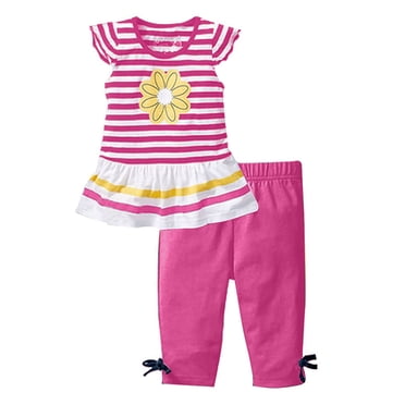 Ketyyh-chn99 Toddler Baby Girls Summer Clothes Flower Clothing Girls Kids Pant Top Shirt Bow Set Girls Outfits&Set Size for 6-12 Months,Hot Pink