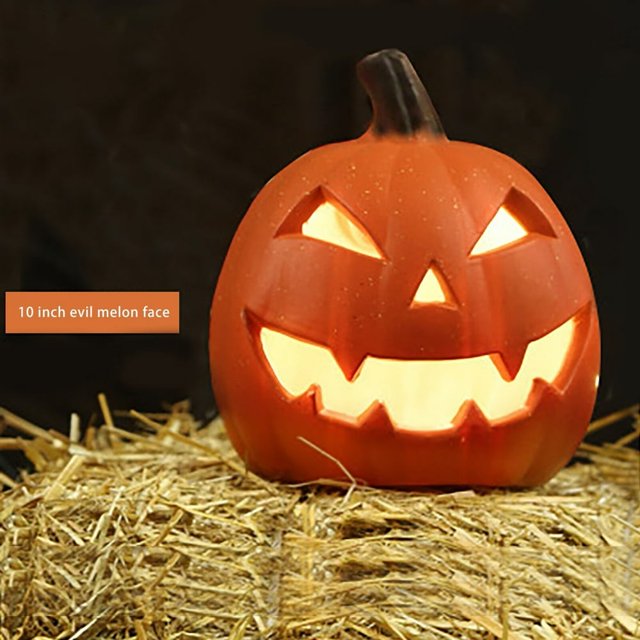 Fall Thanksgiving Day Pumpkins Decor LED Pumpkin Lantern Scene layout Home Decoration Jack-O-Lantern B
