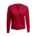 thumbnail image 3 of bbymog Veste en Denim pour Femme à Col à Revers Coloré, Manches Amincissantes, Rouge, P, 3 of 5