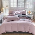 thumbnail image 4 of All-Season Bedding Set,4-Piece Solid Color Sheet Set,Washable,Duvet Cover,Pillowcases,Comfortable,Family-Friendly,Easy Care,Machine Washable,Feathery,PENDANE,Purple, 4 of 9