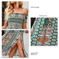 thumbnail image 3 of ANGGREK One Piece Off Shoulder Dress, Off Shoulder Slit Long Dress Floral Printed For Daily Life, 3 of 5