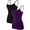 Black/Purple, variant on Charmo Women's Basic Cami Adjustable Spaghetti Strap Built in Bra Tank Top 2 Pack