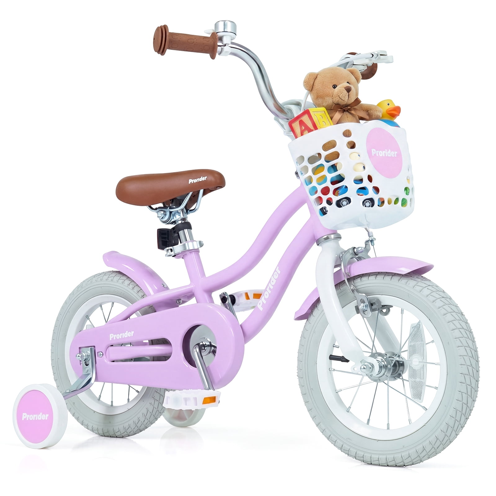 Costway 12" Kid’s Bike for 3-4 Years Old Children Bicycle with Front Handbrake Purple