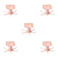 thumbnail image 1 of Maytalsory 1/2/3/5 Kitchen Hanger Self-adhesive Replacement Solid Color Punch-free 360 Degree Rotatable 6 Claw Detachable Mug Brush Rack Pink 5PCS, 1 of 6
