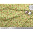thumbnail image 2 of Soimoi Polyester Crepe Fabric Leaves & Fox Face Cartoon Print Fabric by The Yard 42 Inch Wide, 2 of 3