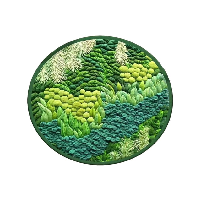 EGNMCR Bath Rugs,Outdoor Rug Round Green Moss Carpet, Imitation, Floor Mat For Bedroom And Living Room, Non-Slip Balcony Hanging Basket Floor Mat, Bedside Blanket For Bedroom round rug