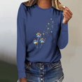 thumbnail image 2 of Pisexur Hauts pour Femmes Mode d'Automne T-Shirt à Imprimé Graphique Amusant Col Rond Manches Longues Chemises pour Femmes Chic Décontracté Hauts de Sortie Confort Polyvalent Blouses Légères, 2 of 5