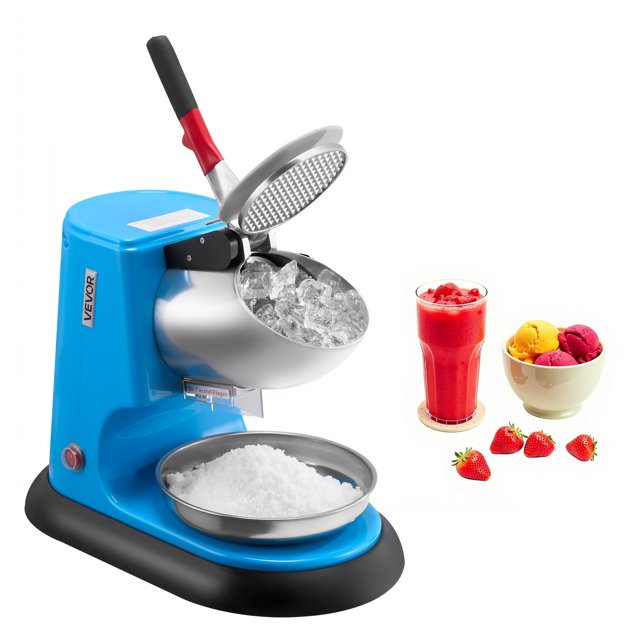 VEVOR Commercial Ice Crusher 220LBS/H Electric Snow Cone Maker Shaved Ice Blue