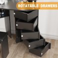 thumbnail image 4 of Corner Makeup Vanity Desk with Lights & Power Outlet,  Vanity Table and Stool with 5 Rotating Drawers, 3 Color Lighting, Brightness Adjustable, Dressing Table for Women Girls, Black, 4 of 6