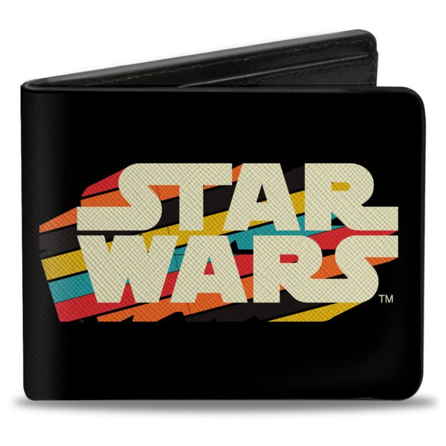 Star Wars Logo et X-Wing Starfighter Portefeuille à Rayures Bi-Fold