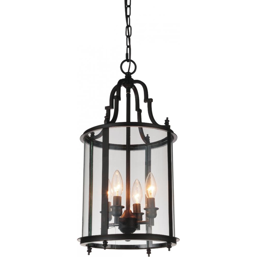 4 Light Drum Shade Mini Pendant with Oil Rubbed Bronze finish