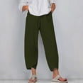 thumbnail image 1 of RXIRUCGD Capris d'Été Confortables et Amples pour Femmes, Couleur Unie, Vert Armée, Taille : TG, 1 of 5