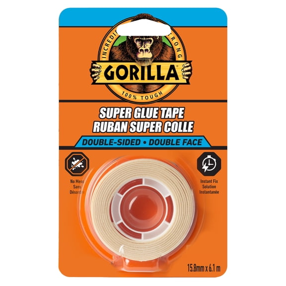 Gorilla Ruban double face super colle, 6&nbsp;m (20&nbsp;pi), transparent