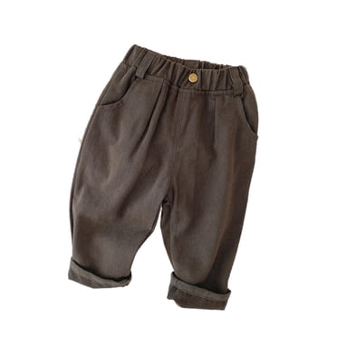 cfhntfmh Baby Boys Girls Casual Pants Soft Plain Elastic Waisted Cotton Pants Toddler Infant Lounge Pull on Pants with Pockets