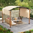 thumbnail image 2 of Costway Pergola Extérieure Rétractable 10 x 12 Pi avec Auvent Rétractable Poteaux Aspect Bois Beige, 2 of 10