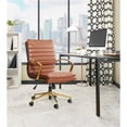 thumbnail image 3 of OSP Home Furnishings Mid-Back Saddle Brown Faux Leather Chair with Gold Finish, 3 of 7