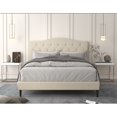 thumbnail image 3 of Lit Plateforme Capitonné Rembourré Mason Beige - Grand Lit, 3 of 5