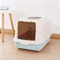 thumbnail image 2 of Cat Litter Box Enclosed Litter Box for Cats Large Covered Toilet Tray with Shovel for SplashProof Use Litter Box with Lid, 2 of 6