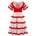thumbnail image 4 of RUNQHUI Robe de Festival pour Filles Robe Flamenco Espagnole à Franges Jupe Maxi Lyrique à Volants Blanc 16, 4 of 6