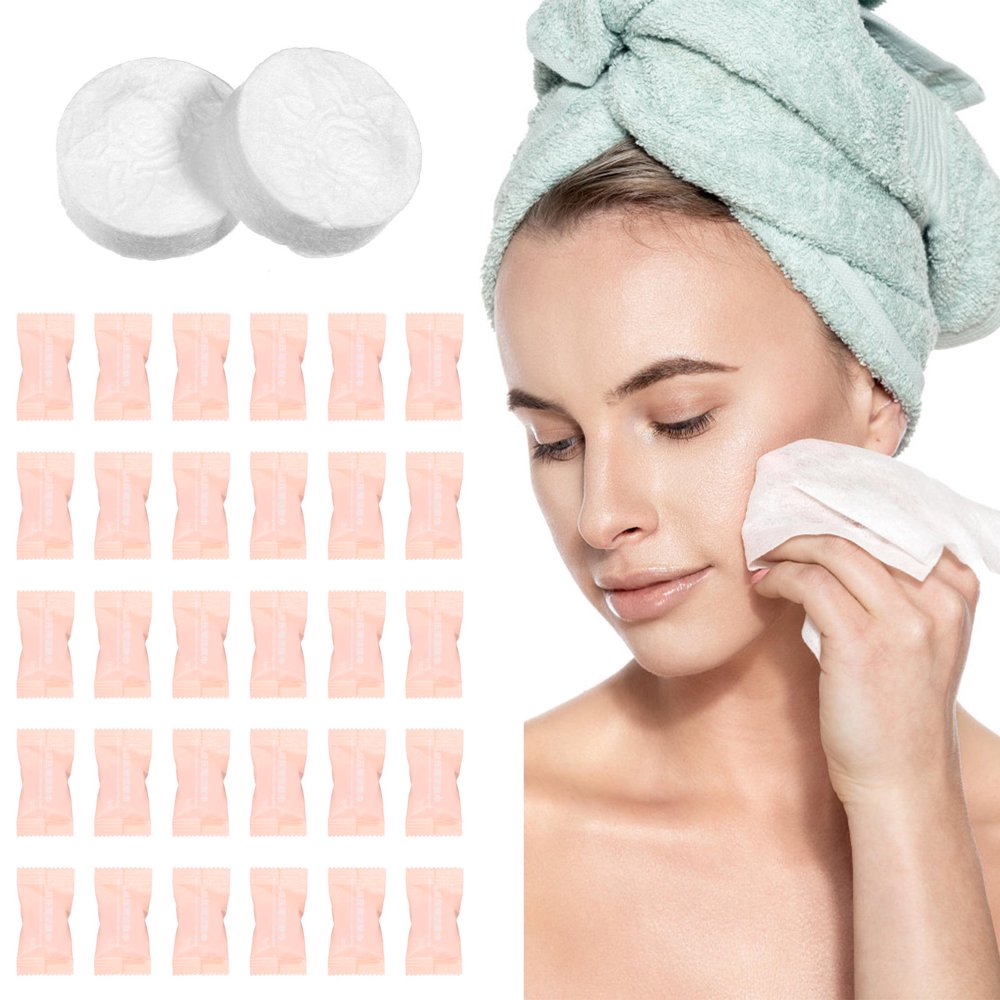 SNNROO 100pcs Compressed Towels Disposable Face Towels Compressed Facial Cleansing Paper For Travel Camping